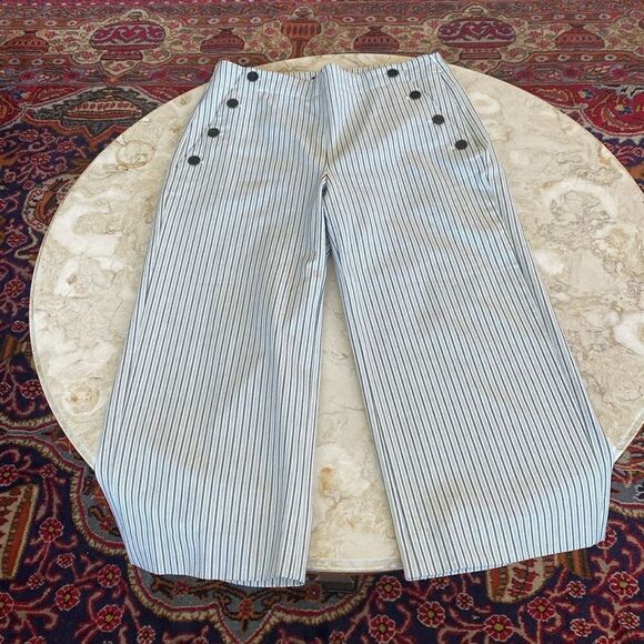 Banana Republic Sailor Style Wide Leg Striped Crop Pants - Picture 5 of 15